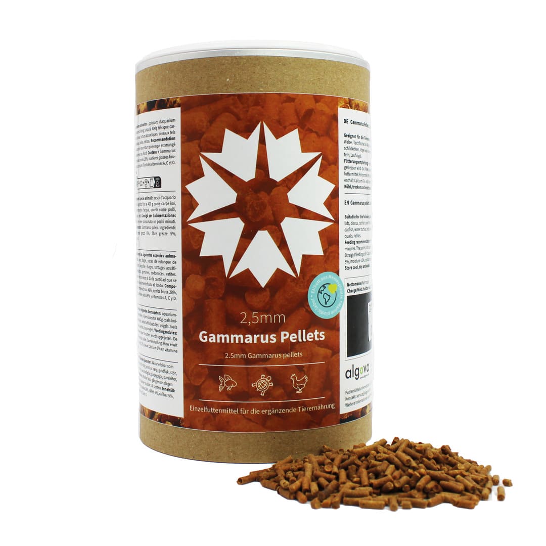 Gammarus Pellets 2,5mm - Sinkfutter für Fische, Futter für Vögel und Reptilien