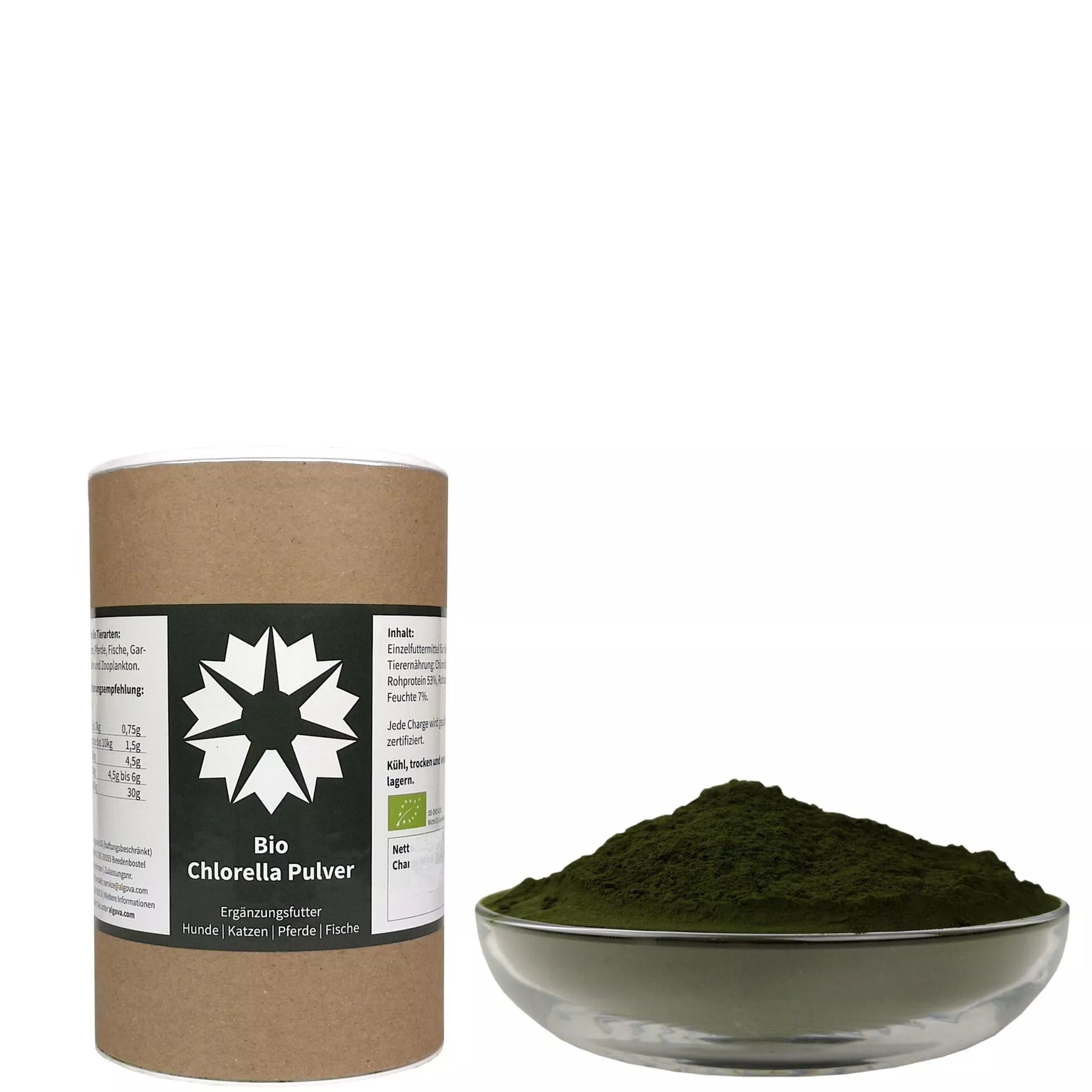 Bio Chlorella Pulver für Fische, Hund, Katze und Pferd - 400g