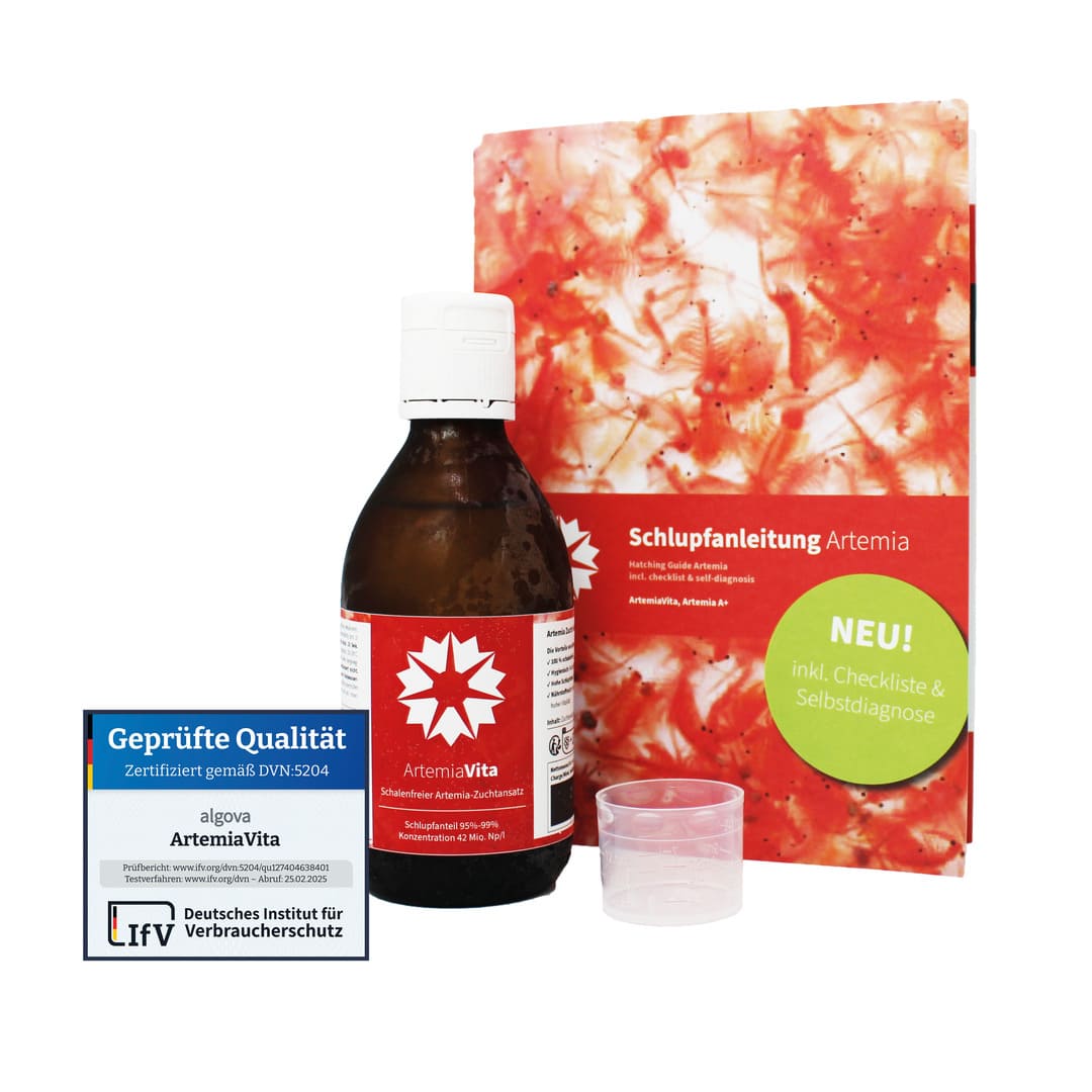 ArtemiaVita 250ml - dekapsulierte Artemia Eier, die schlüpfen - 95-99% Schlupfrate