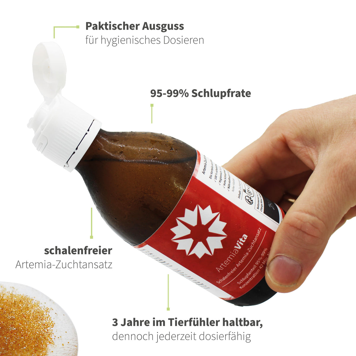 ArtemiaVita - Artemia Eier ohne Schale zum Züchten - Vorteile 