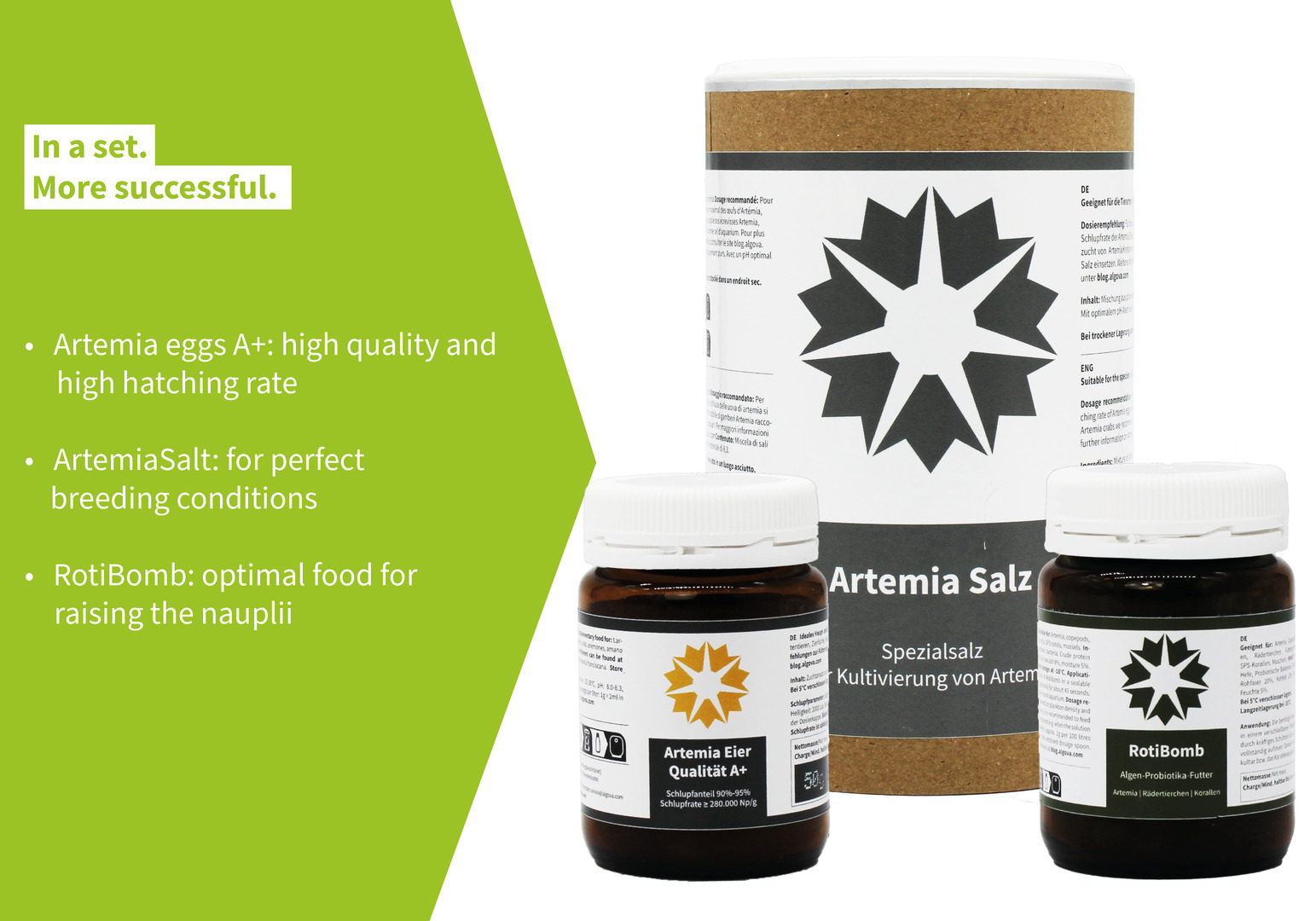 Artemia bundle (Eggs + Special Salt + Feed) algova hatching guarantee